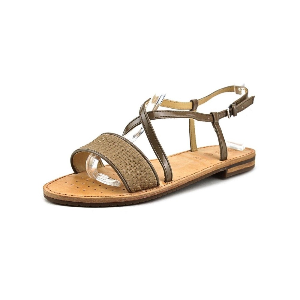Geox Leather Sandals Strappy Woven‎ Detail Casual Summer Shoes Size 37.5